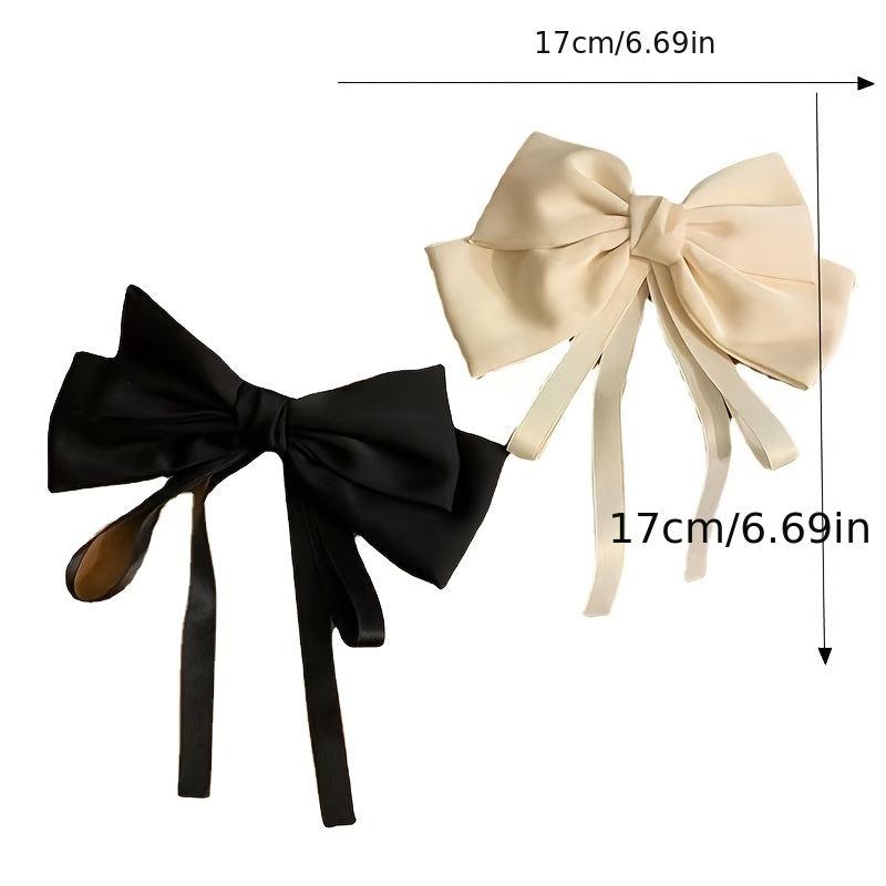 Bowknot Ribbon Hair Clip Back Head Hair Accessory for Women