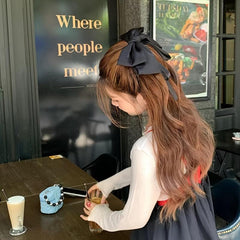 Bowknot Ribbon Hair Clip Back Head Hair Accessory for Women