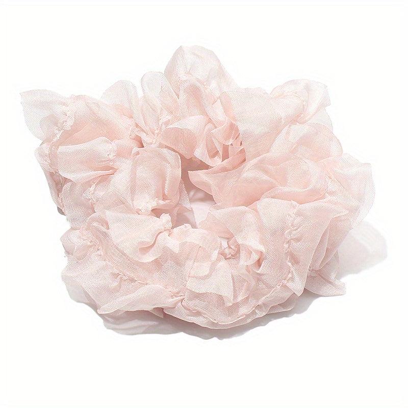 Ruched Ruffled Scrunchies Hair Tie Lace Hair Rope Sweet Ponytail Holder