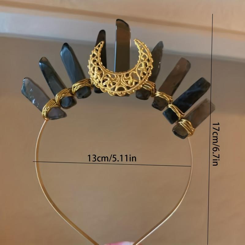 Moon Quartz Crown Hairband Rhinestone Tiara Mermaid Headband