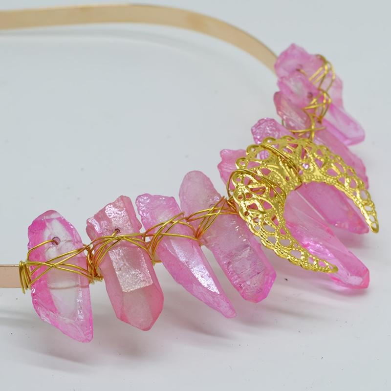 Moon Quartz Crown Hairband Rhinestone Tiara Mermaid Headband