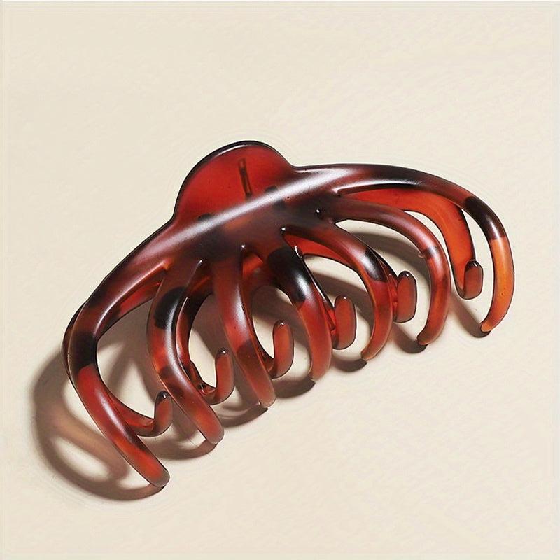 Vintage Leopard Octopus Hair Claw Nonslip Ponytail Holder