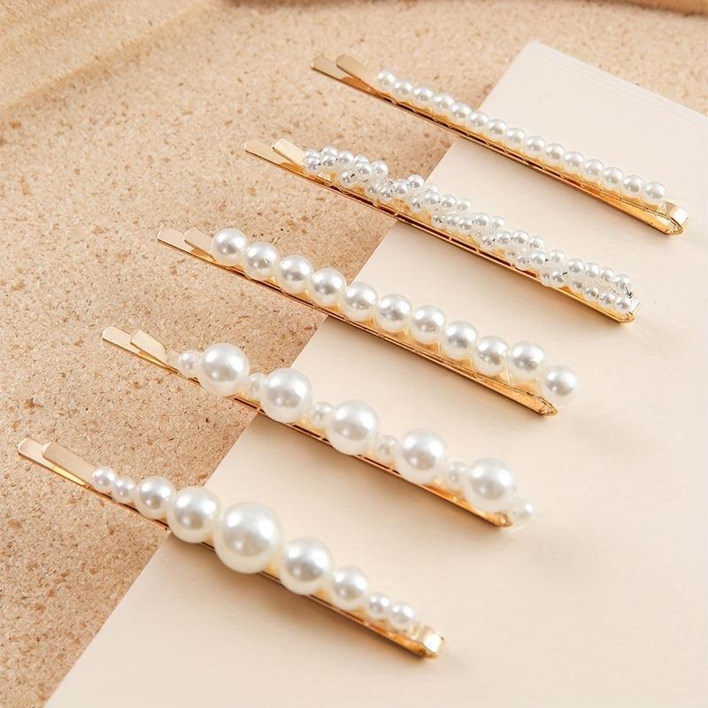 5pcs Faux Pearl Hairpin Hair Clip for Women Girls Wedding