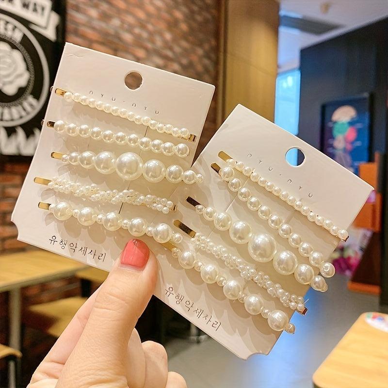 5pcs Faux Pearl Hairpin Hair Clip for Women Girls Wedding