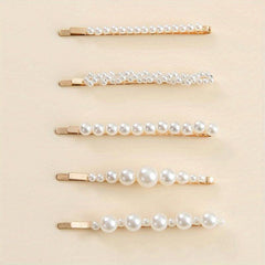 5pcs Faux Pearl Hairpin Hair Clip for Women Girls Wedding