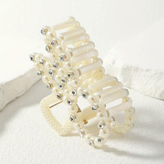 Faux Pearl Bunny Hair Claw Rhinestone Nonslip Hair Clip