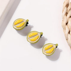 3pcs Creative Durian Duck Billed Hair Clip Resin Food Series Clip For Side Hair