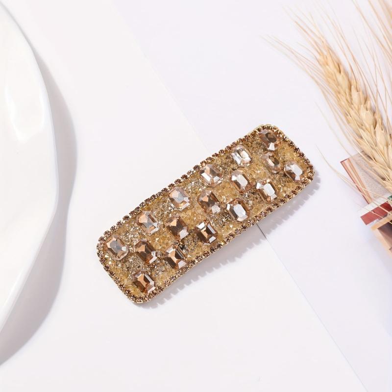 Rhinestone Snap Rectangle Hair Clip Glitter Hair Accessory