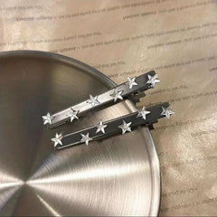 Y2K 2pcs Star Hair Clip Metal Duck Billed Clip for Side Hair Bangs