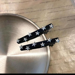 Y2K 2pcs Star Hair Clip Metal Duck Billed Clip for Side Hair Bangs