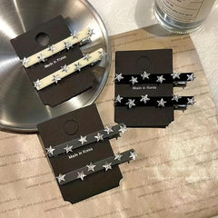 Y2K 2pcs Star Hair Clip Metal Duck Billed Clip for Side Hair Bangs