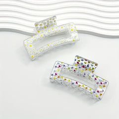 Fruit Printed Hair Claw Hollow Rectangle Nonslip Ponytail Holder