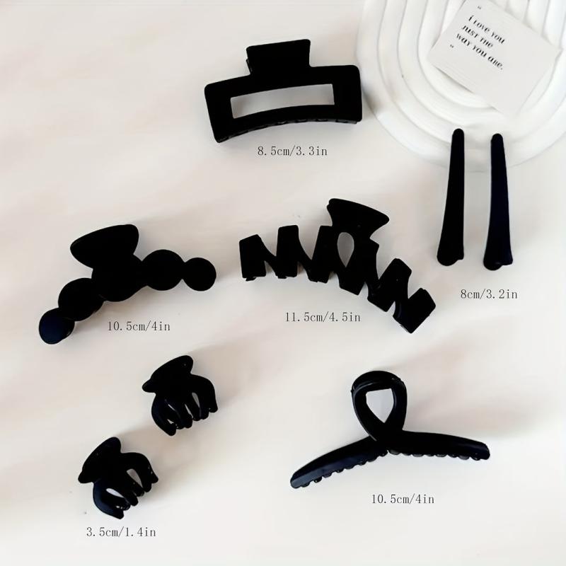 8pcs Acrylic Frosted Hair Claw Solid Shark Claw Hair Accessories