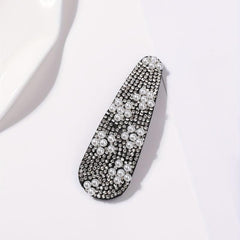 Rhinestone Snap Clip Faux Pearl Hair Clip for Women Girls Hair Accessories