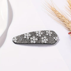 Rhinestone Snap Clip Faux Pearl Hair Clip for Women Girls Hair Accessories