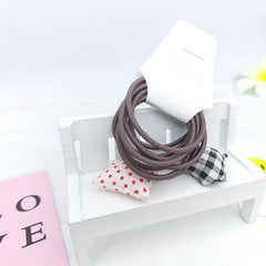 10pcs Plaid Star Decor Hair Tie Elastic Ponytail