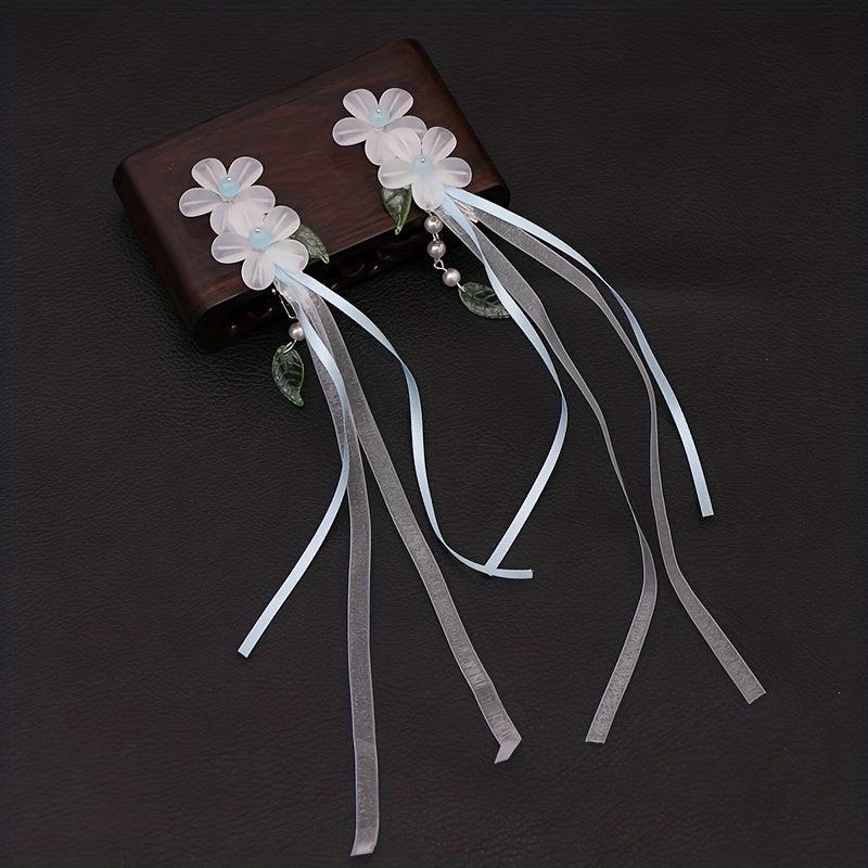 Ancient Style Crystal Hairpin Retro Headdress Flower Tassel Hair Accessories