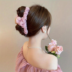 Mesh Hair Claw Headwear Women Large Hair Clip