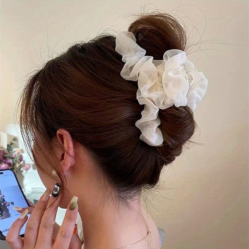 Mesh Hair Claw Headwear Women Large Hair Clip