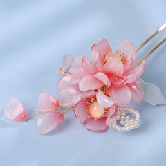 Vintage Flower Tassel Hairpin Beaded Cheongsam Hair Accessory