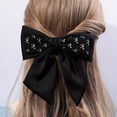 Large Bow Barrette Hair Clip Double Layered Pattern Sweet Hair Accessory