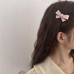 Pink Bow Acrylic Hair Clip for Women