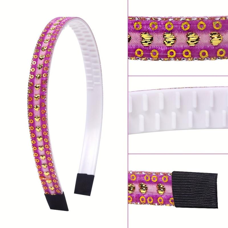 6pcs Sequin Headband Glitter Hair Band Nonslip Headdress Women Girls