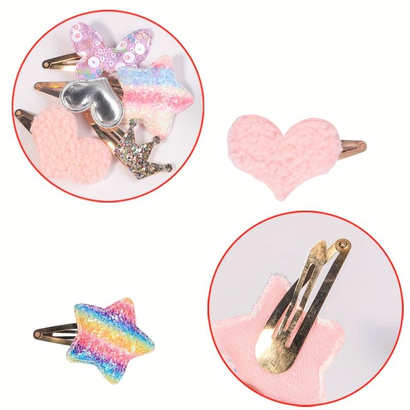 8Pack Sparkly Hair Barrettes Metal Snap Hair Clips Hair Accessories