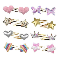 8Pack Sparkly Hair Barrettes Metal Snap Hair Clips Hair Accessories