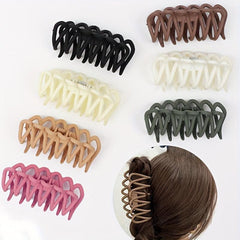 6pcs Large Frosted Hair Claw Non slip Shark Claw Backe Head Hair Clip