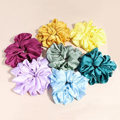 2ps Silk Solid Hair Scrunchies Ponytail Holders