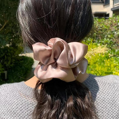 2ps Silk Solid Hair Scrunchies Ponytail Holders