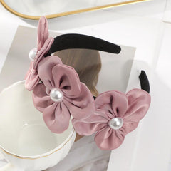 Faux Pearl Flower Headband Hair Accessories For Women