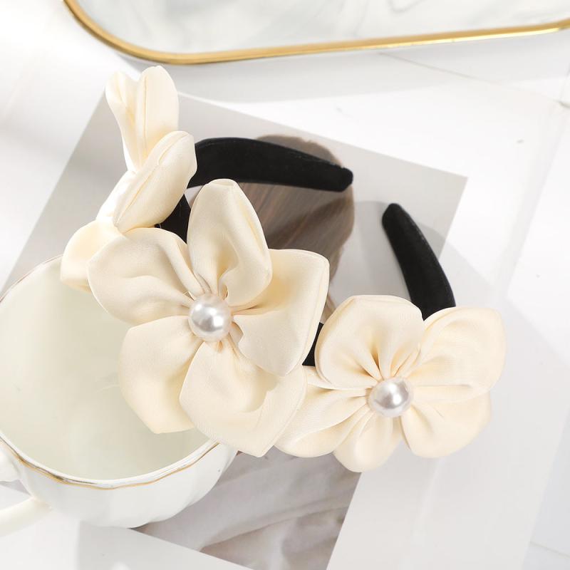 Faux Pearl Flower Headband Hair Accessories For Women
