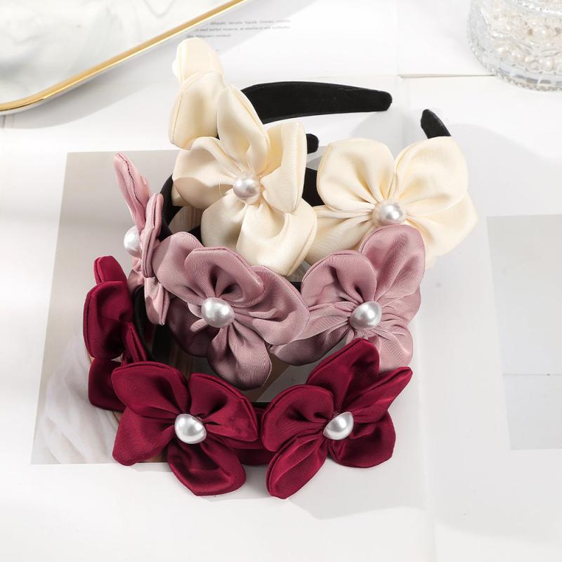 Faux Pearl Flower Headband Hair Accessories For Women
