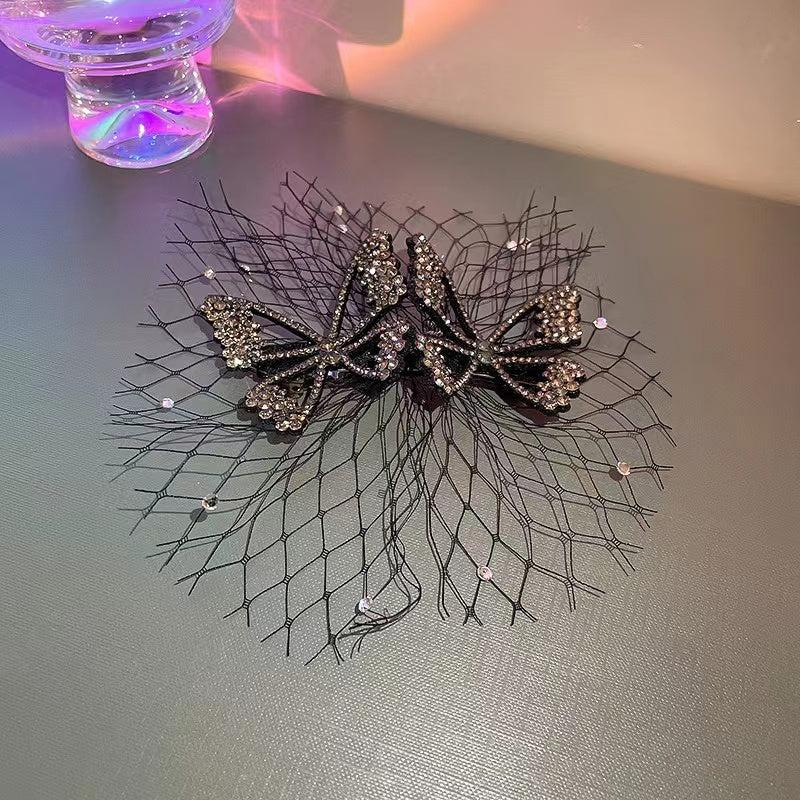 Vintage Crystal Butterfly Hair Clips Rhinestone Hairpins Barrettes