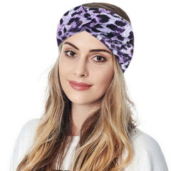 Leopard Pattern Headband Vintage Knotted Turban For Women Girls