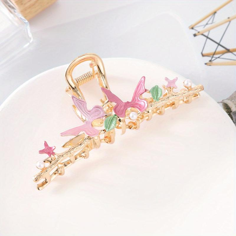 Flower Hair Claw Shark Claw Ponytail Holder Floral Hair Accessories