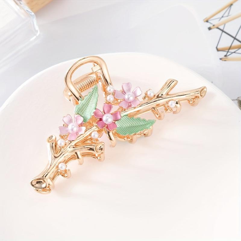 Flower Hair Claw Shark Claw Ponytail Holder Floral Hair Accessories