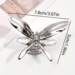 Liquid Metal Butterfly Hair Claw for Women