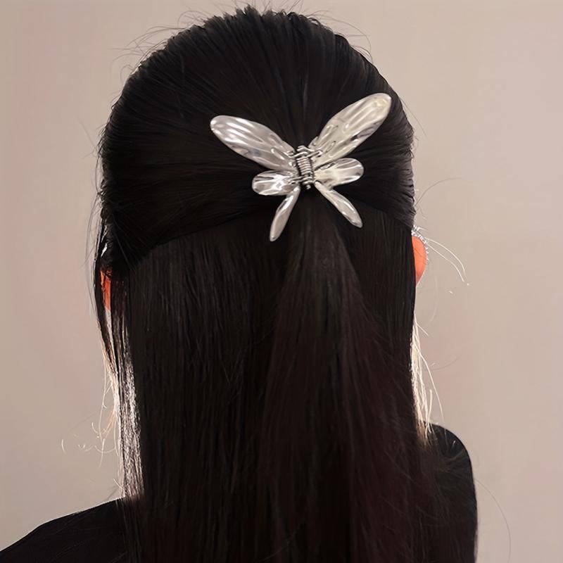Liquid Metal Butterfly Hair Claw for Women