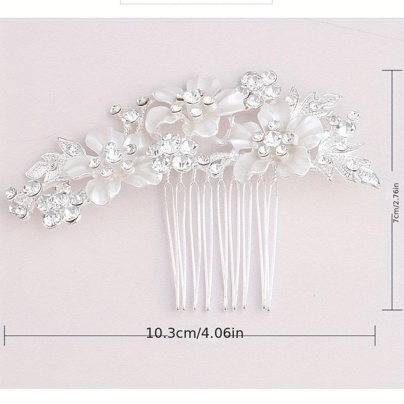 Rhinestone Flower Hair Comb Bridal Hair Accessories