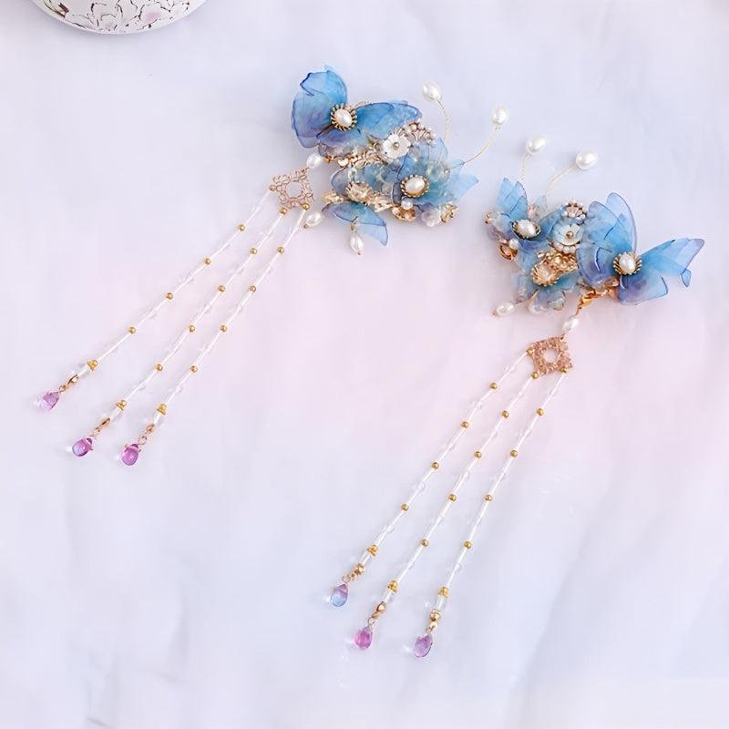 Butterfly Tassel Hanfu Headdress Wedding Accessories
