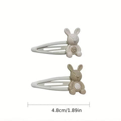 Cute Cartoon Snap Clip Beige Brown Hair Clip for Women Girls