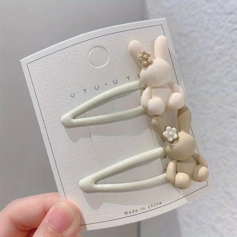 Cute Cartoon Snap Clip Beige Brown Hair Clip for Women Girls