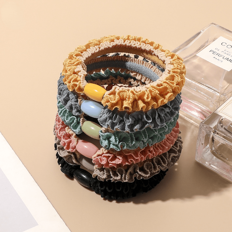Elastic Hair Tie Lace Head Rope Wrinkle Hair Accessories for Women