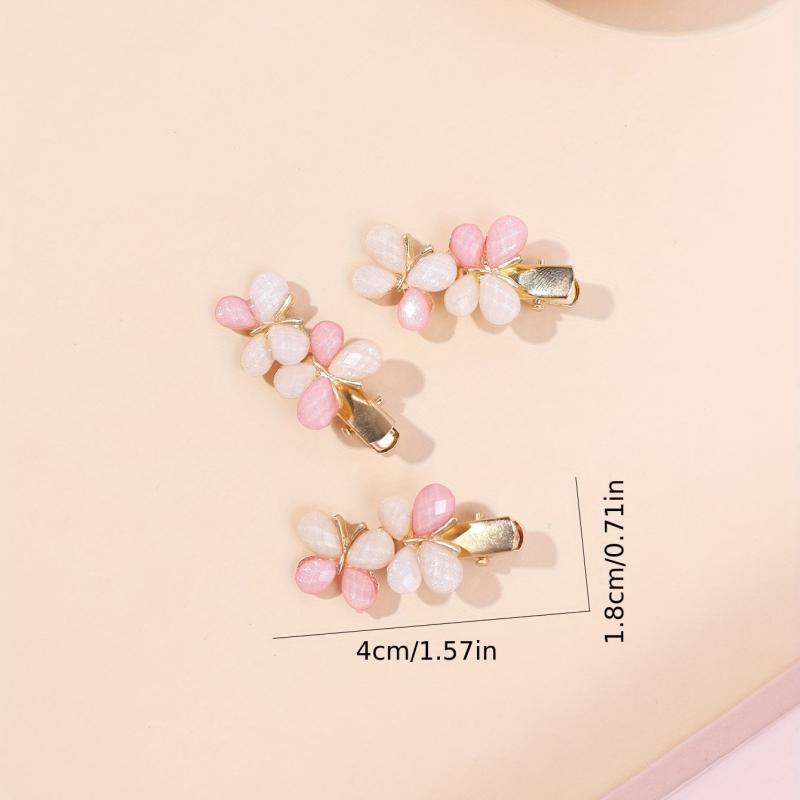 3pcs Butterfly Hair Clip Alloy Duck Billed Clip Sweet Hair Clip