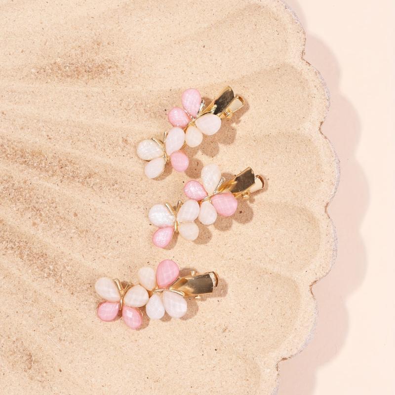 3pcs Butterfly Hair Clip Alloy Duck Billed Clip Sweet Hair Clip