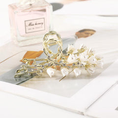 Japanese Temperament Lily Orchid Flower Hair Catch Rhinestone Hairpin