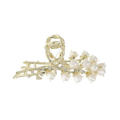 Japanese Temperament Lily Orchid Flower Hair Catch Rhinestone Hairpin